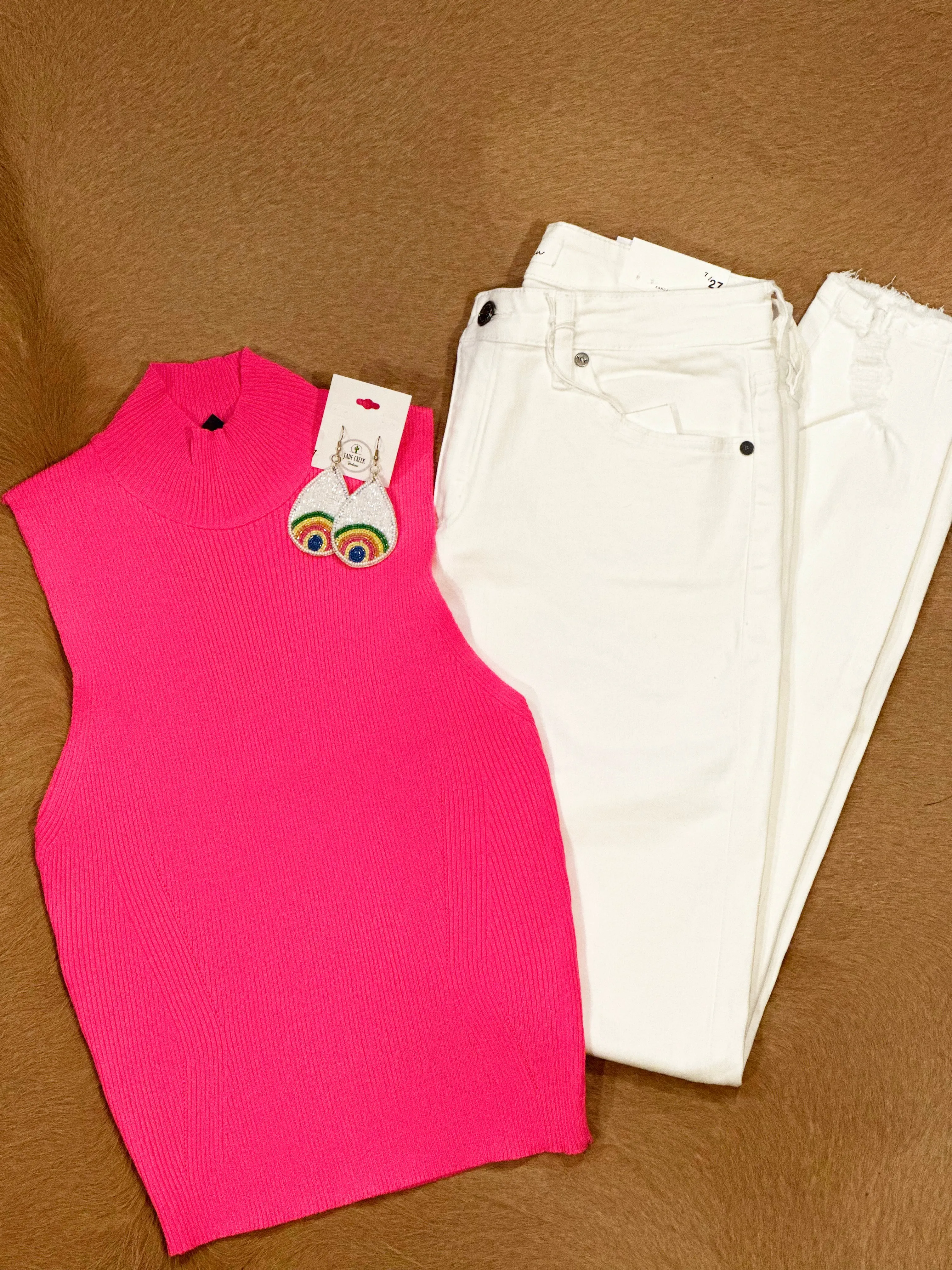 Ribbed Mock Neck Top, Two Colors