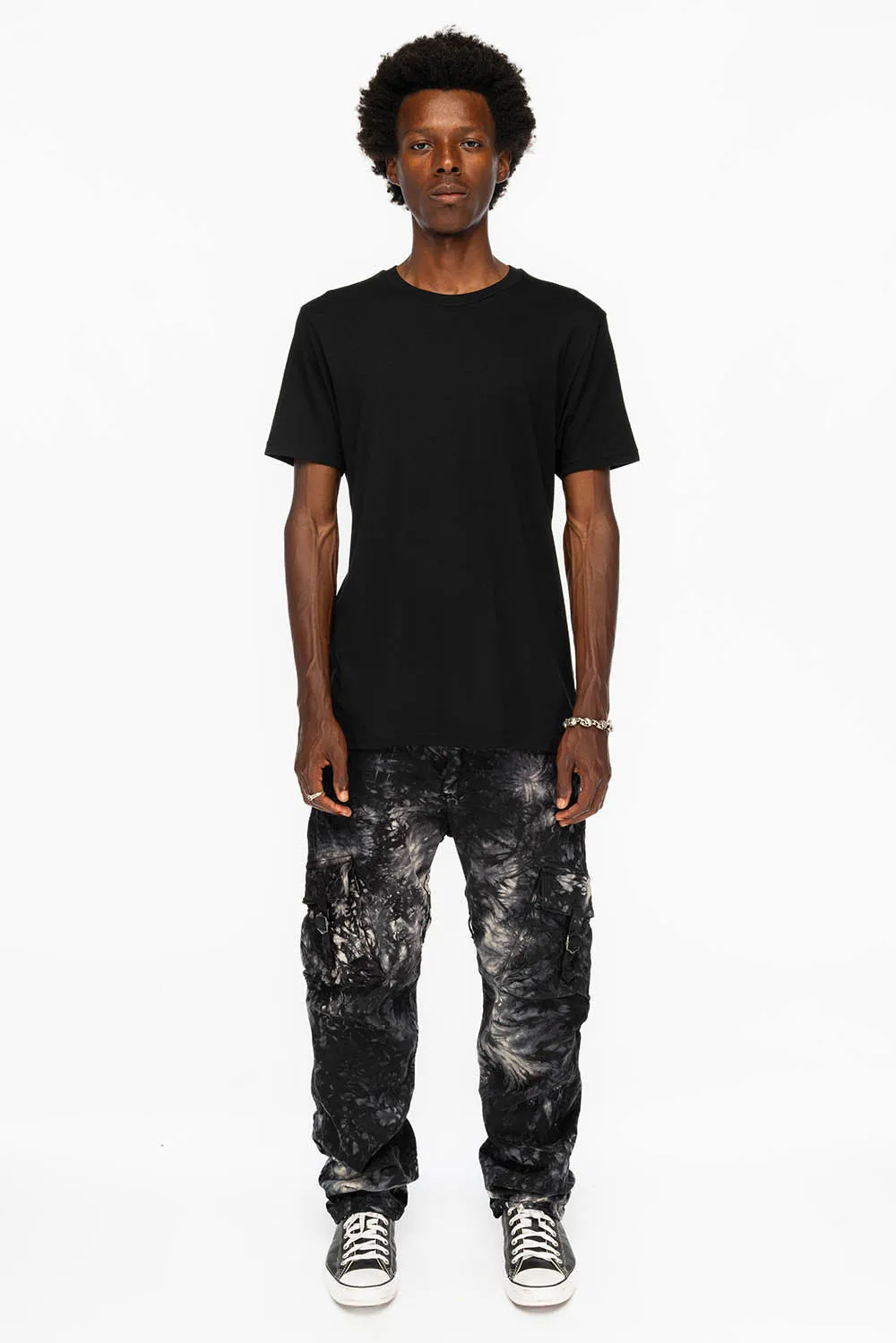 ROBINS NEW MILITARY STYLE CARGO PANTS IN ASTROBLACK WASH