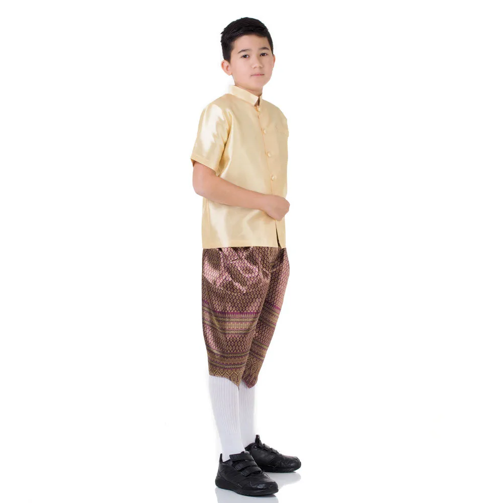 Royal Gold Thai Boys Cultural Costume