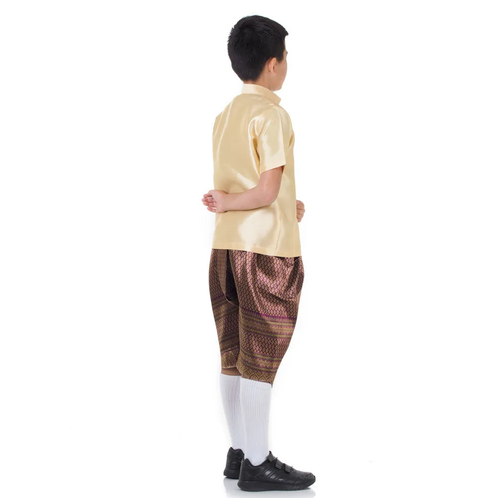 Royal Gold Thai Boys Cultural Costume