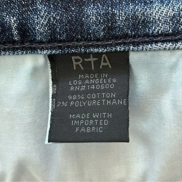 RtA Olivia Short Distressed in Indie Wash Sz 25