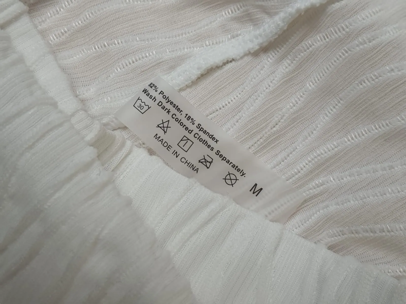 Ruffle Elastic White Pant ( M )
