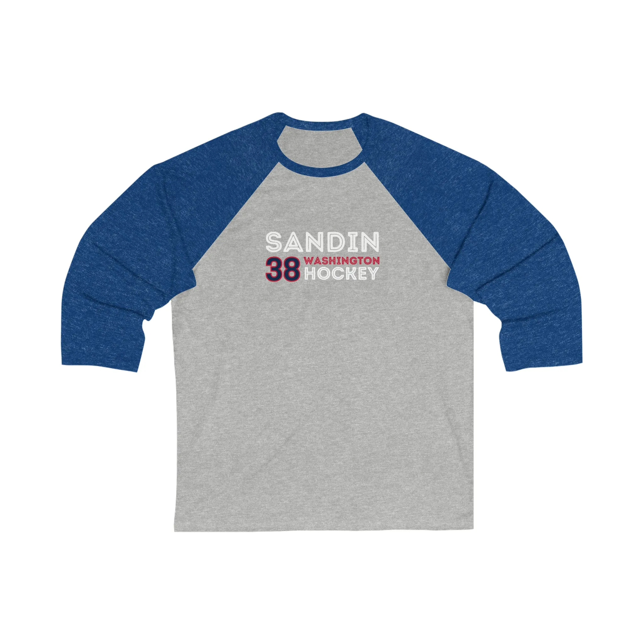 Sandin 38 Washington Hockey Grafitti Wall Design Unisex Tri-Blend 3/4 Sleeve Raglan Baseball Shirt