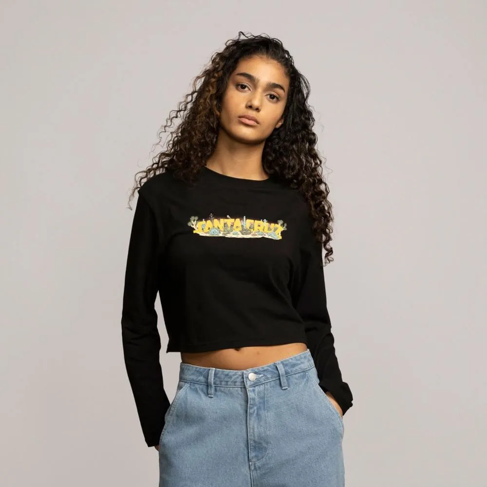 Santa Cruz Womens L/S T-Shirt Desert Strip - Black