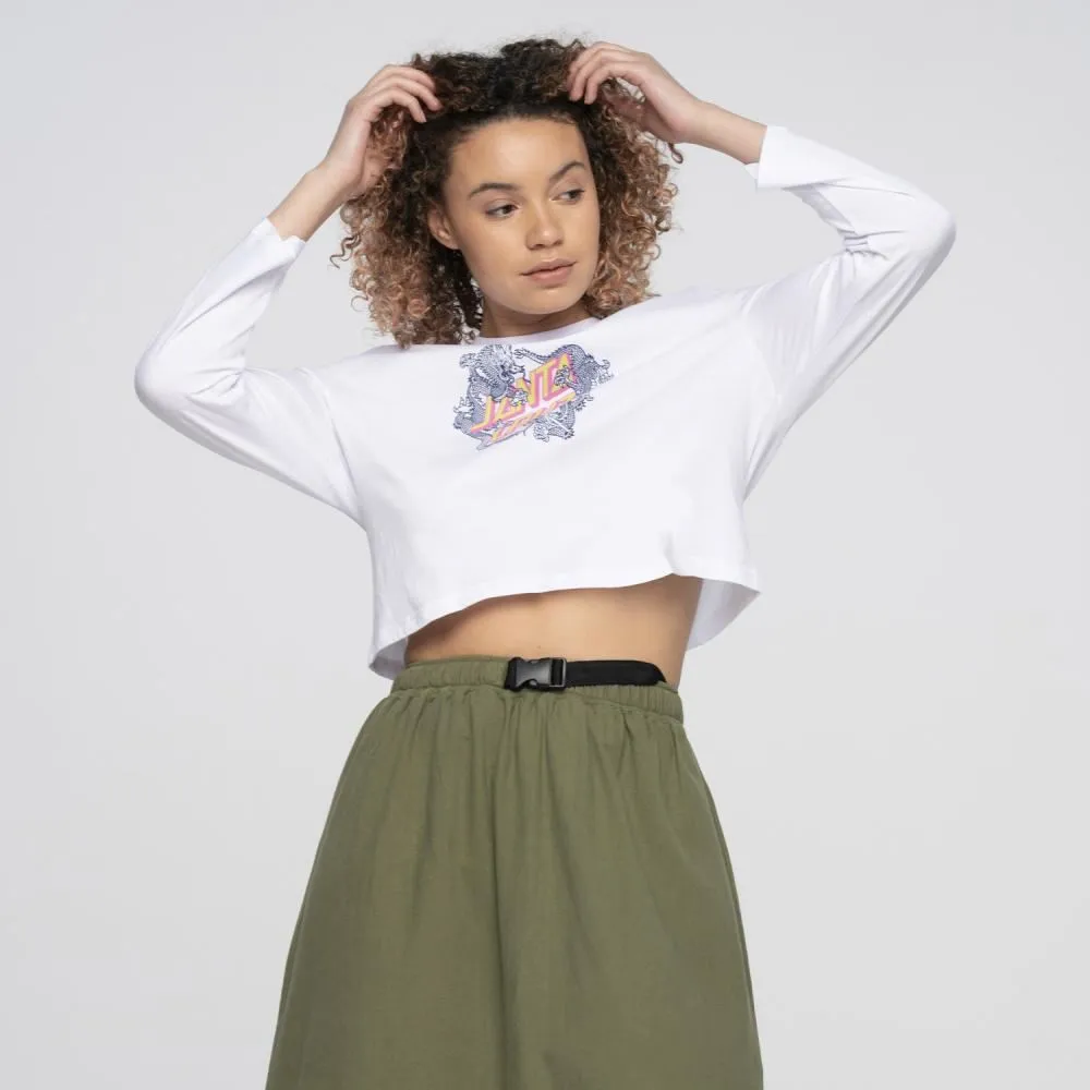 Santa Cruz Womens L/S T-Shirt Dragon Dot L/S T-Shirt - White