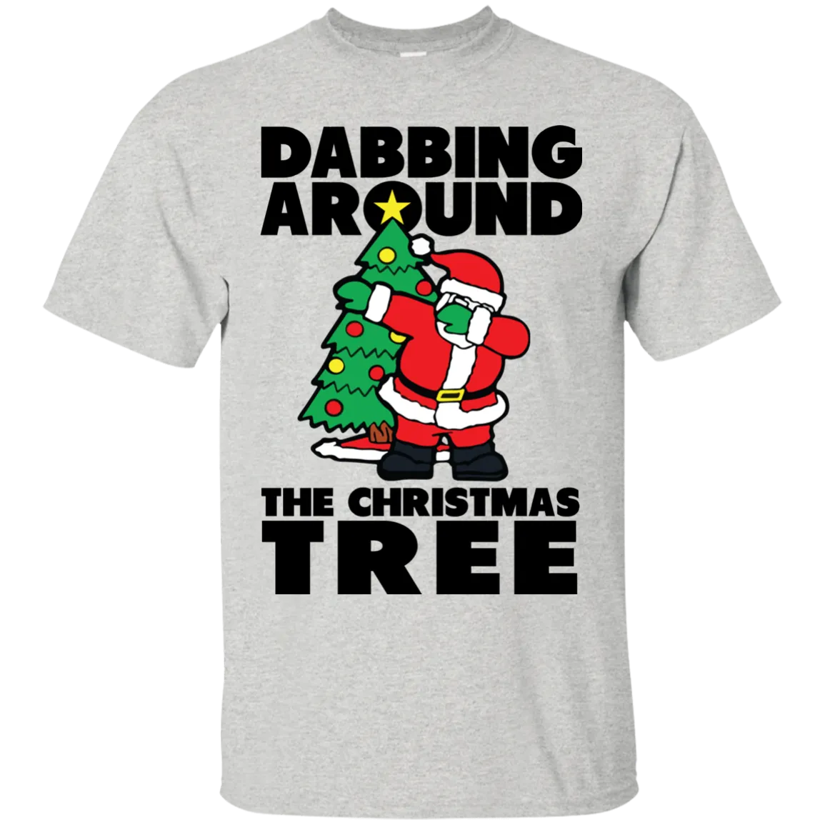 Santa Dabbing Around Christmas Tree shirt