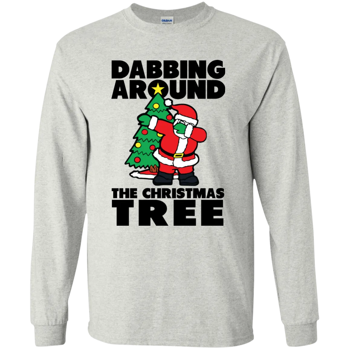 Santa Dabbing Around Christmas Tree shirt