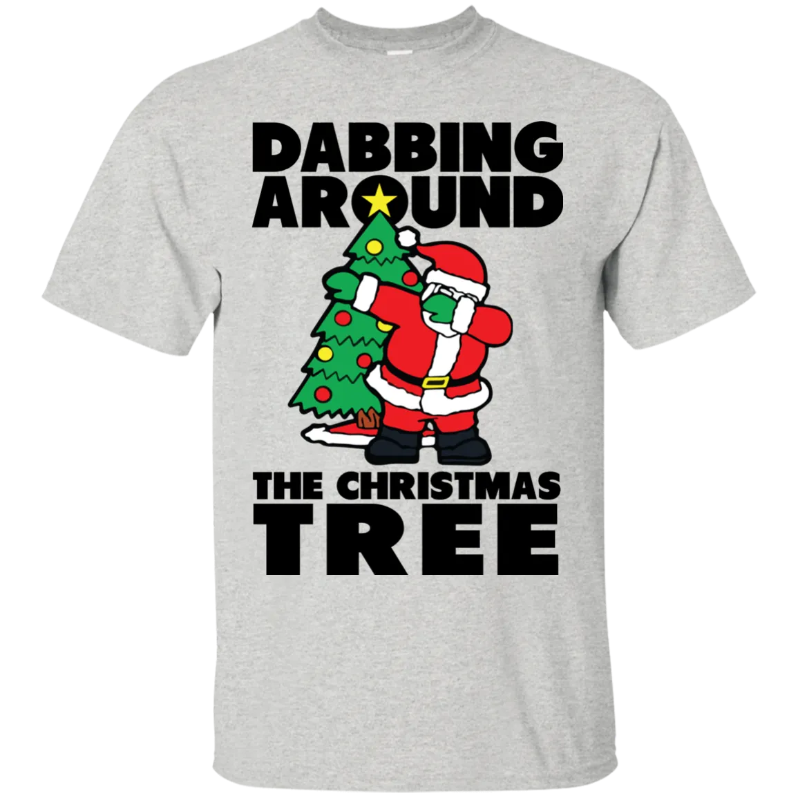 Santa Dabbing Around Christmas Tree shirt