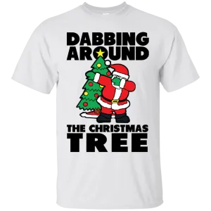 Santa Dabbing Around Christmas Tree shirt