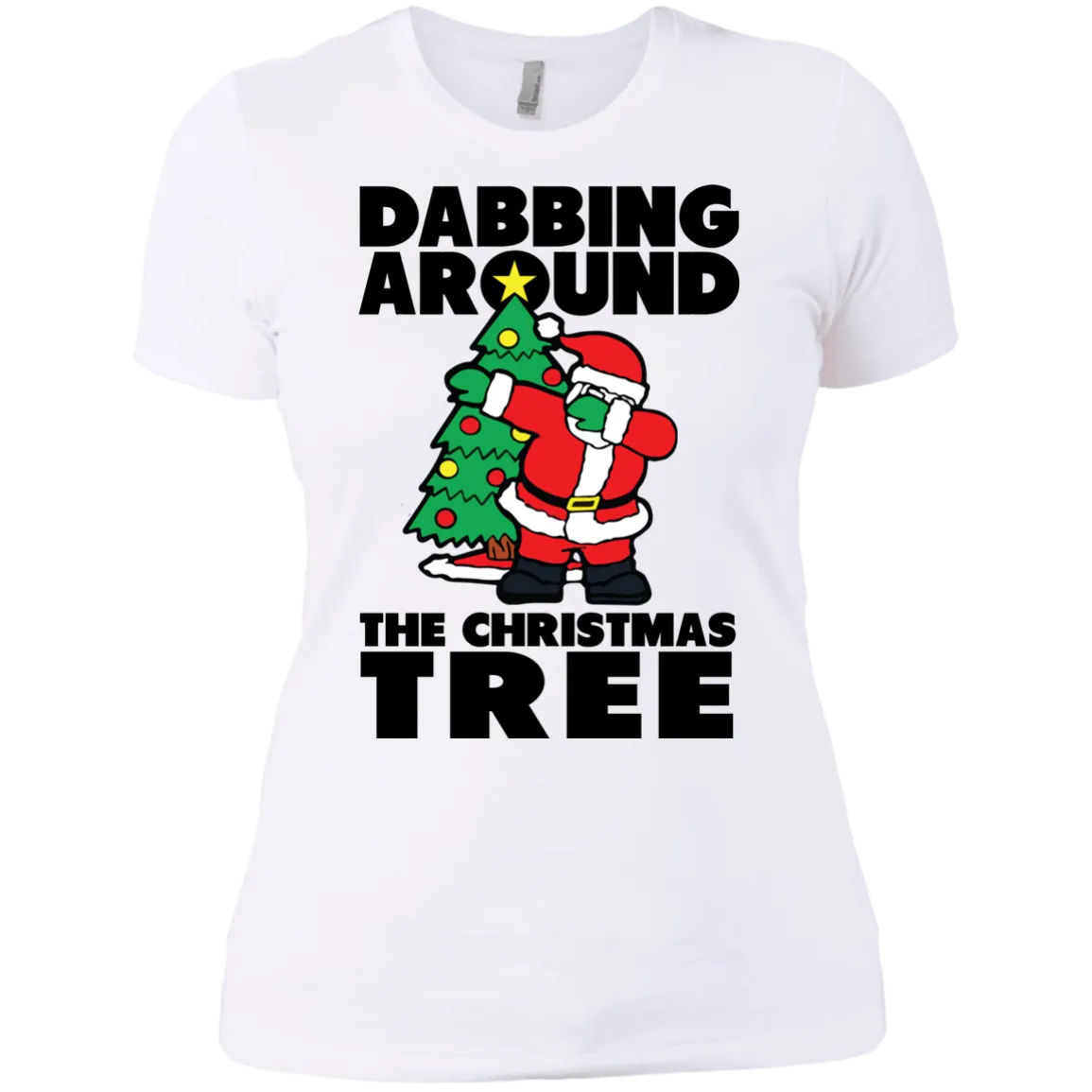 Santa Dabbing Around Christmas Tree shirt