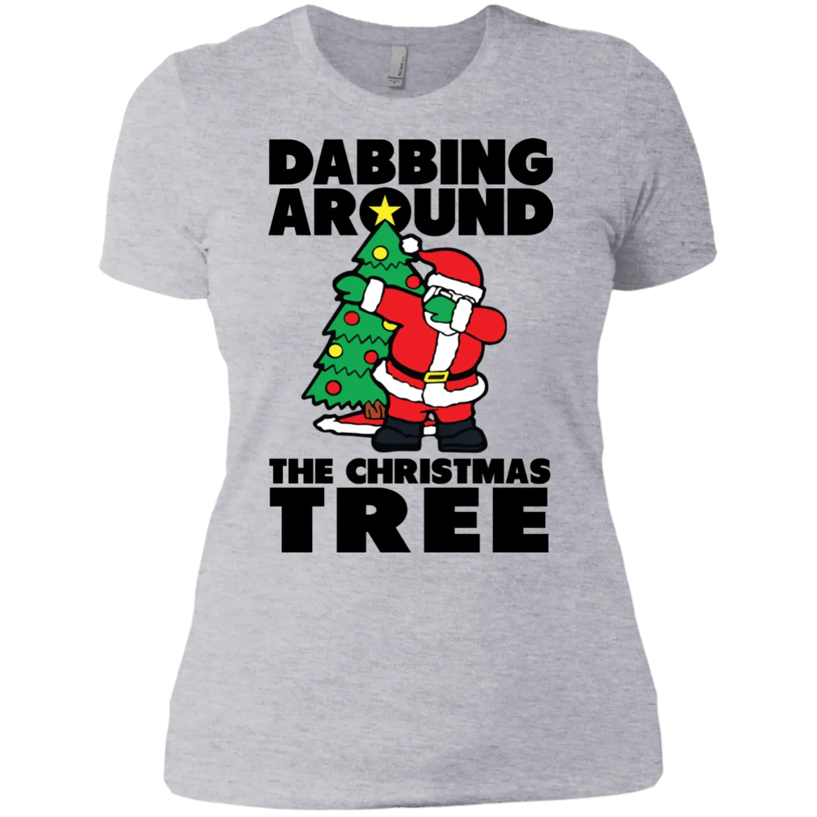 Santa Dabbing Around Christmas Tree shirt