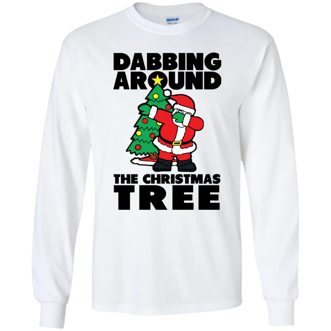Santa Dabbing Around Christmas Tree shirt