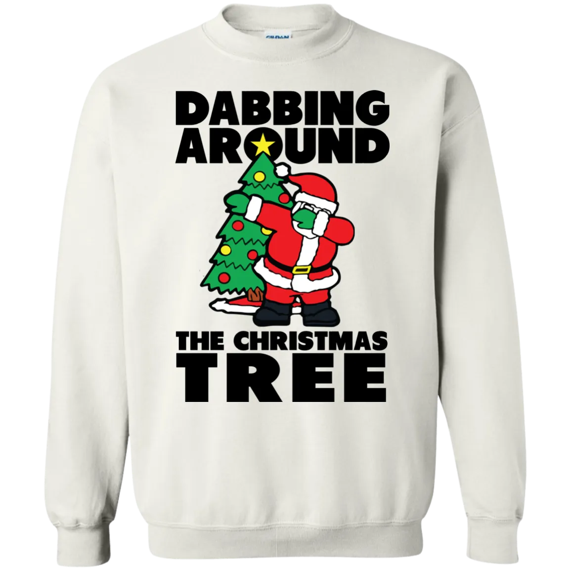 Santa Dabbing Around Christmas Tree shirt