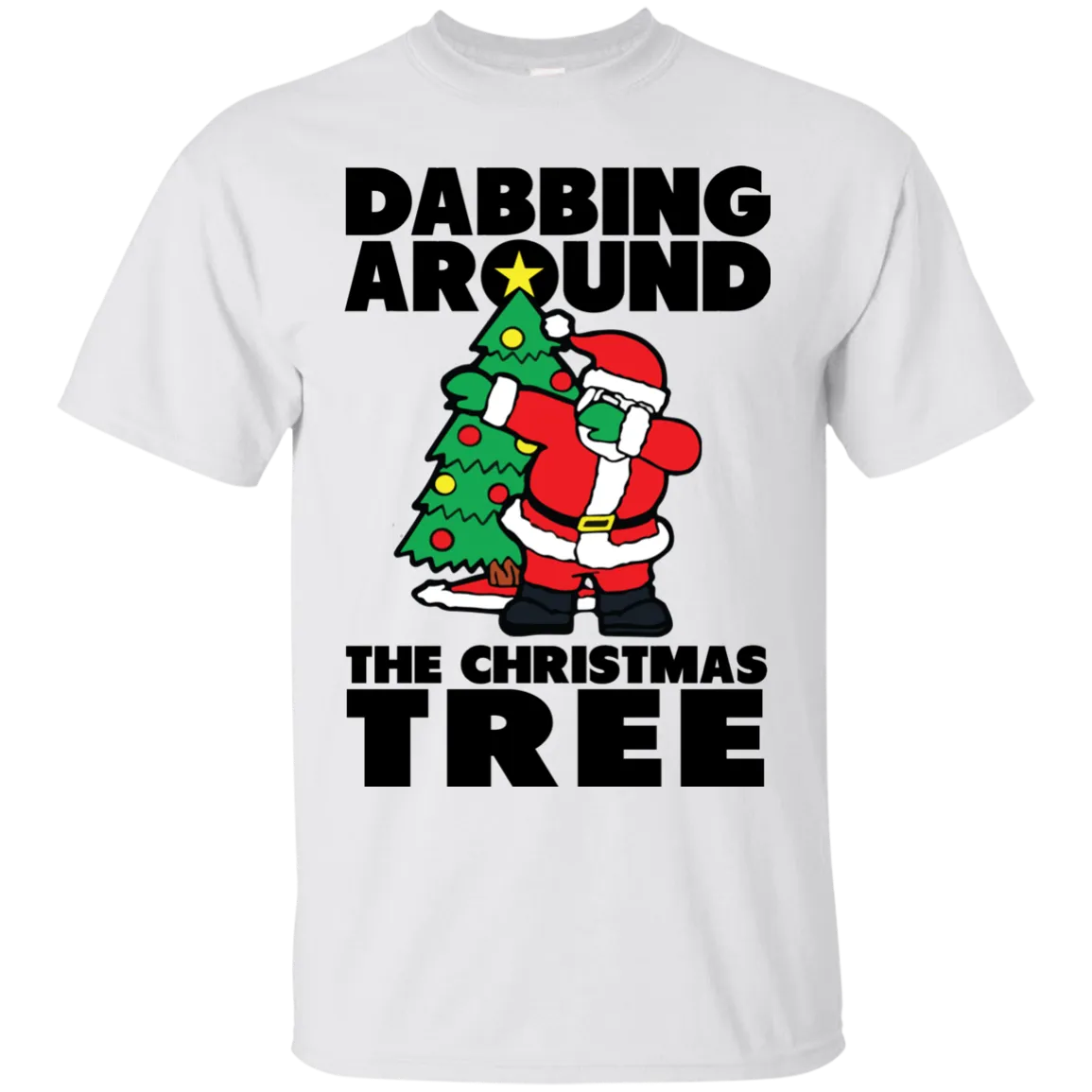 Santa Dabbing Around Christmas Tree shirt