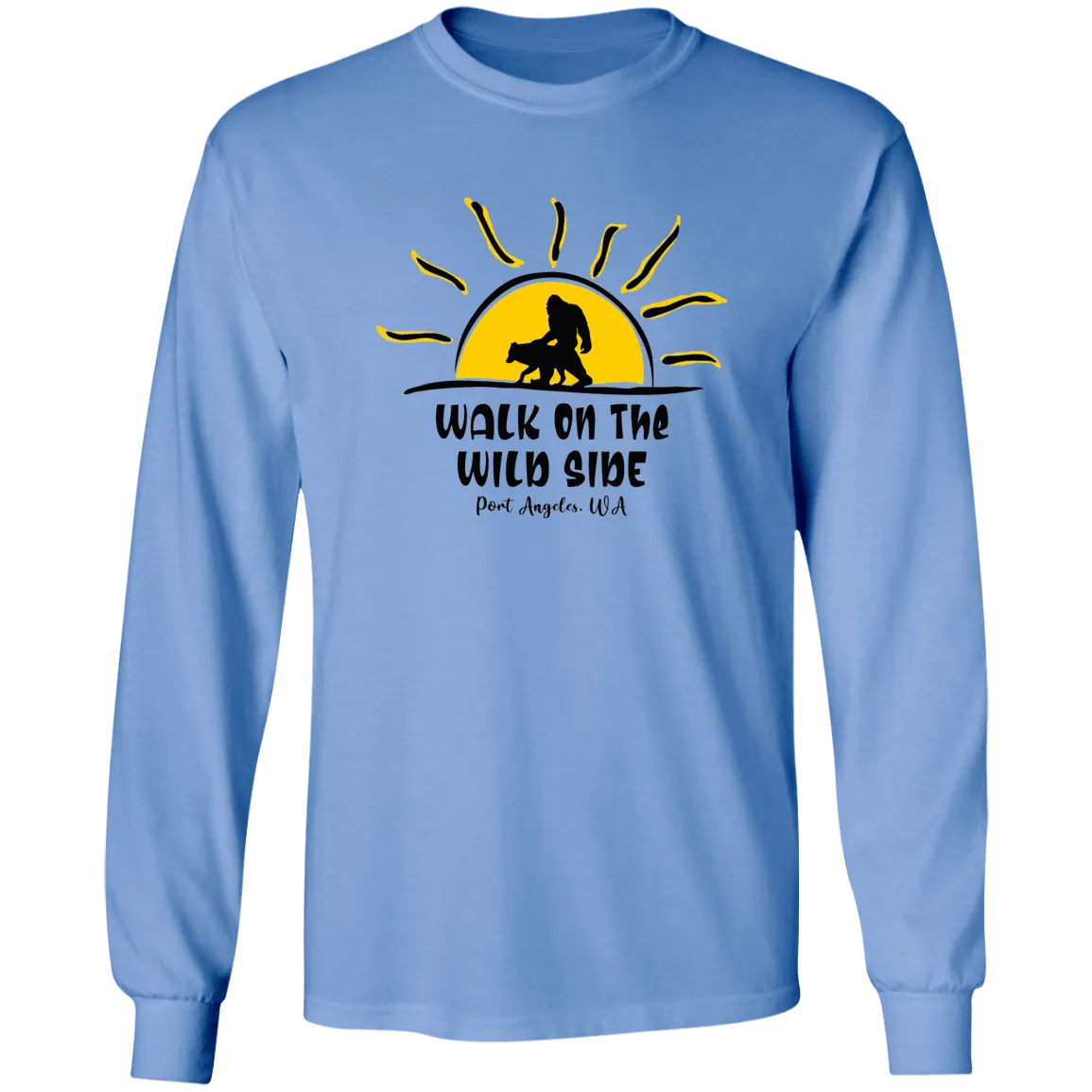 Sasquatch and Wolf Sunset - WILD SIDE - PA LS Ultra Cotton T-Shirt
