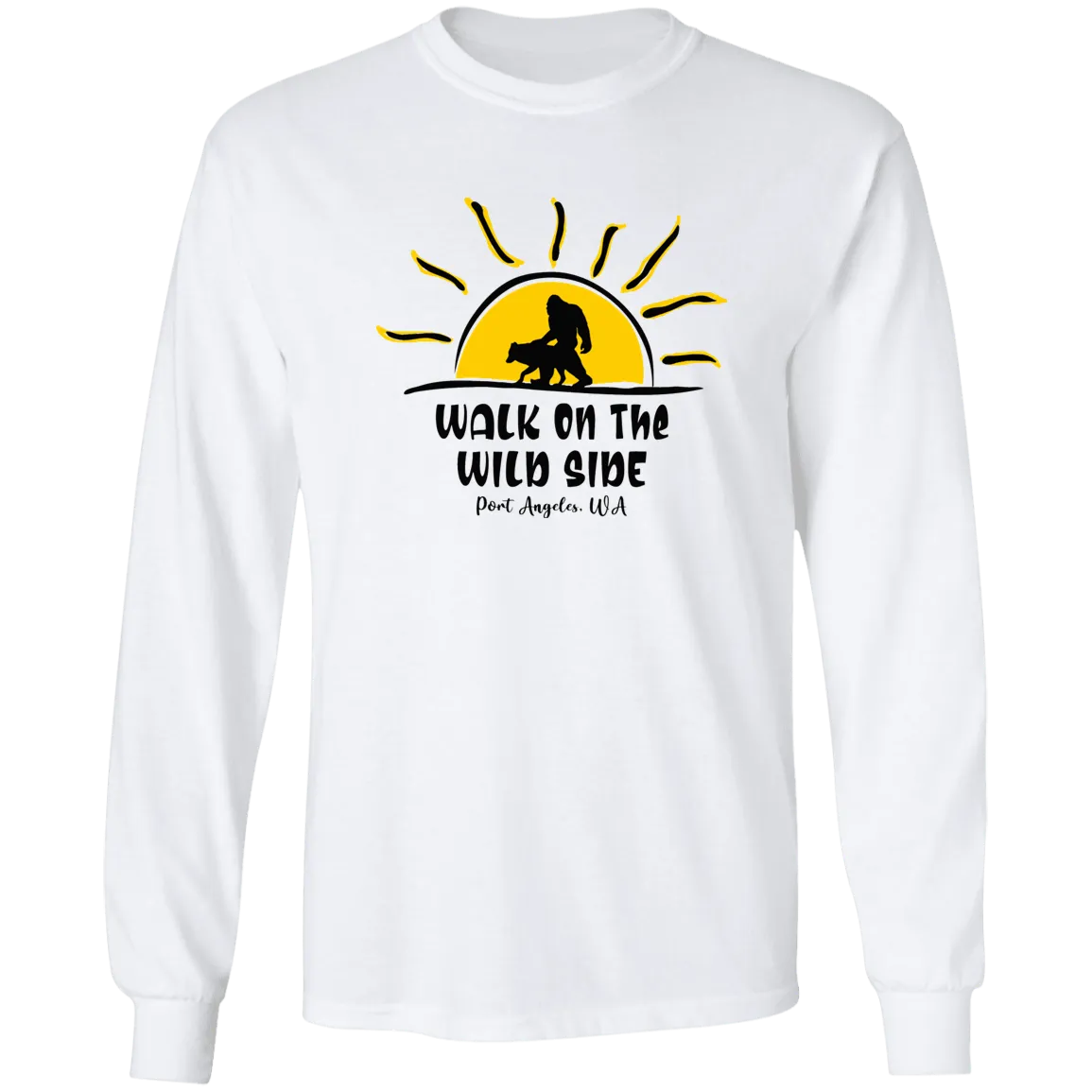 Sasquatch and Wolf Sunset - WILD SIDE - PA LS Ultra Cotton T-Shirt