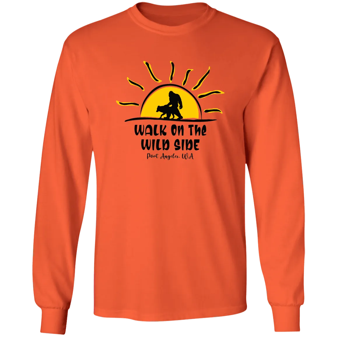 Sasquatch and Wolf Sunset - WILD SIDE - PA LS Ultra Cotton T-Shirt
