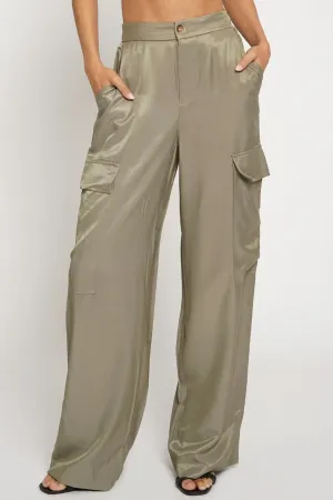 Satin Cargo Pants