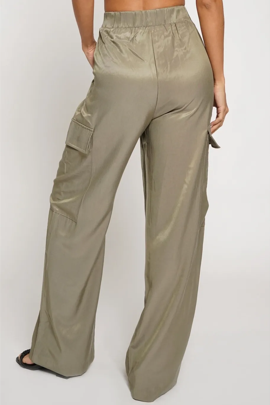 Satin Cargo Pants