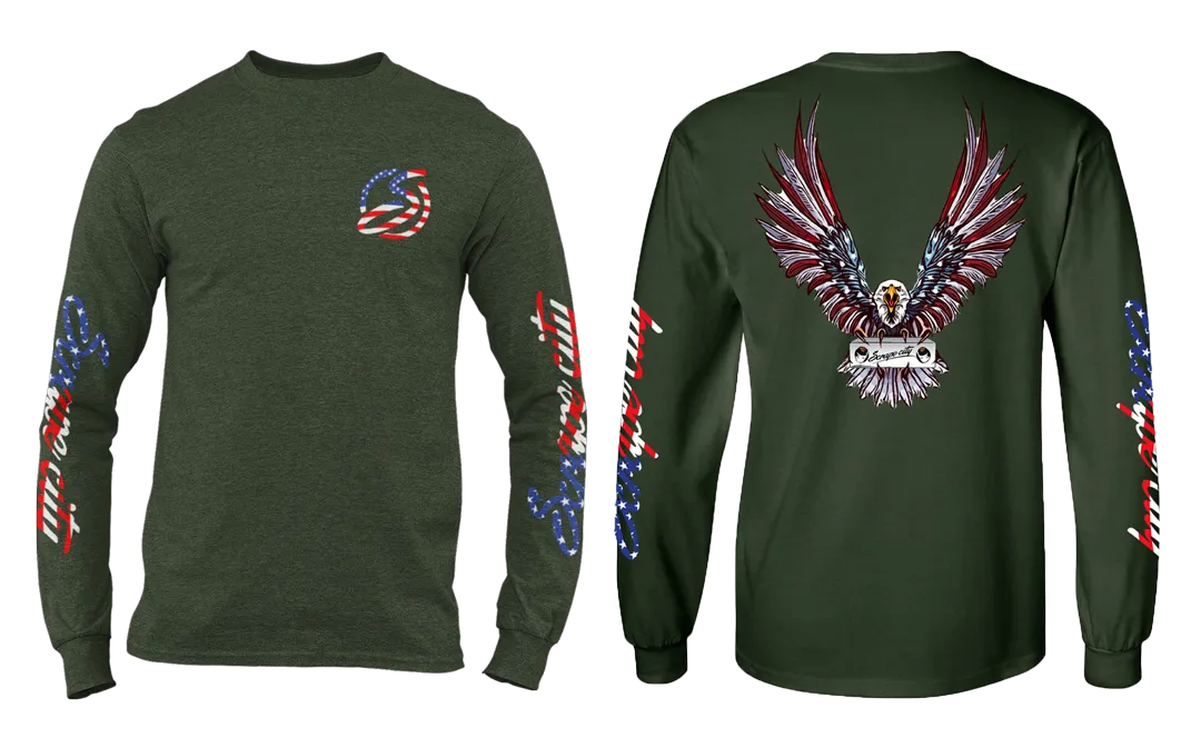 SCRAPE AMERICA LONG SLEEVE FOREST GREEN