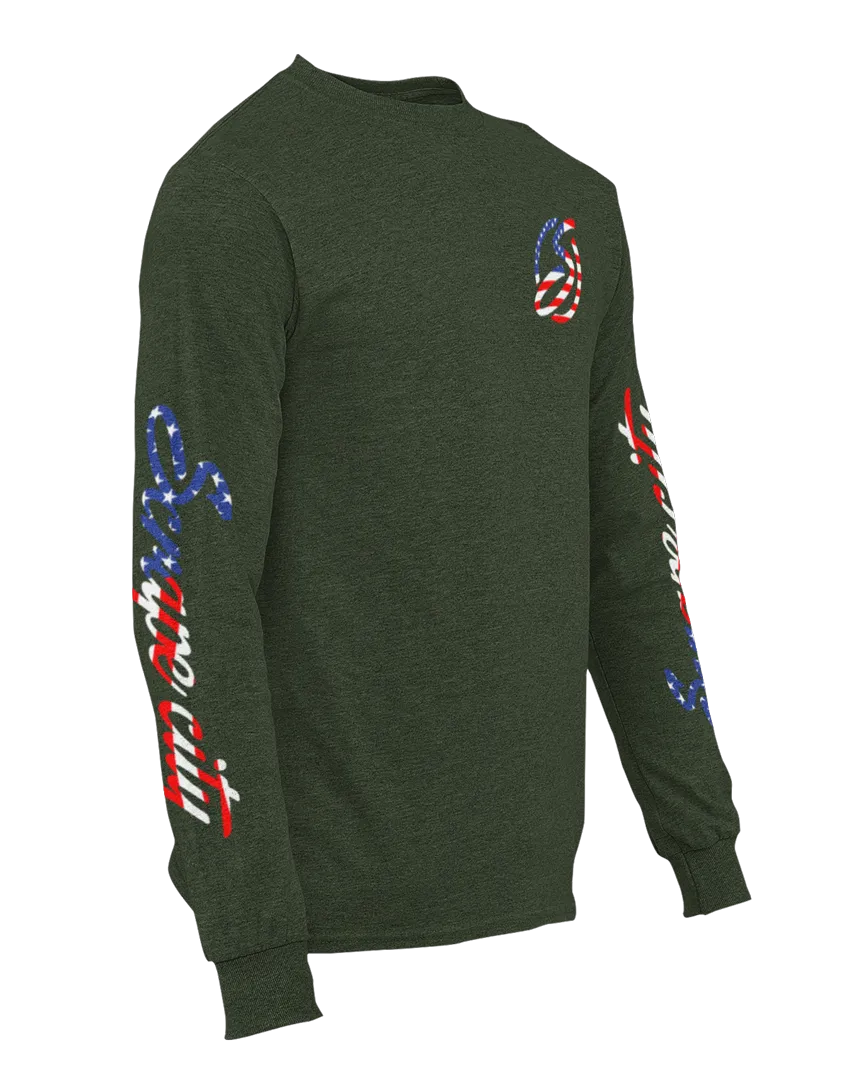 SCRAPE AMERICA LONG SLEEVE FOREST GREEN