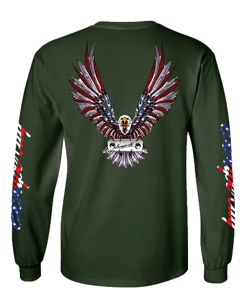 SCRAPE AMERICA LONG SLEEVE FOREST GREEN