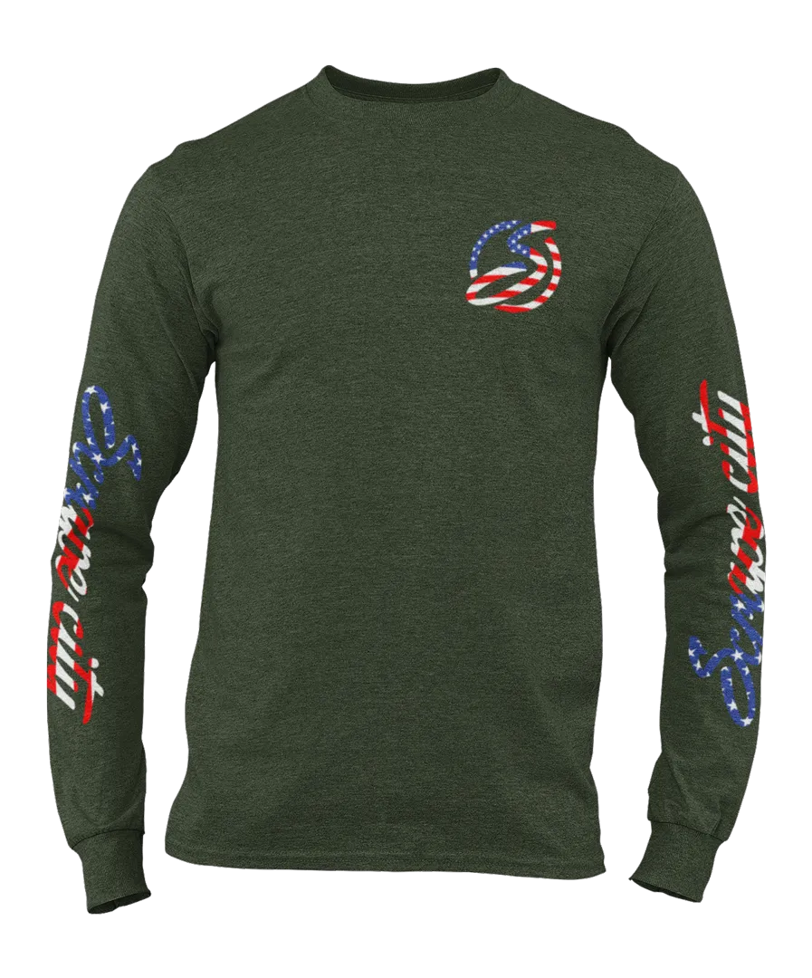 SCRAPE AMERICA LONG SLEEVE FOREST GREEN