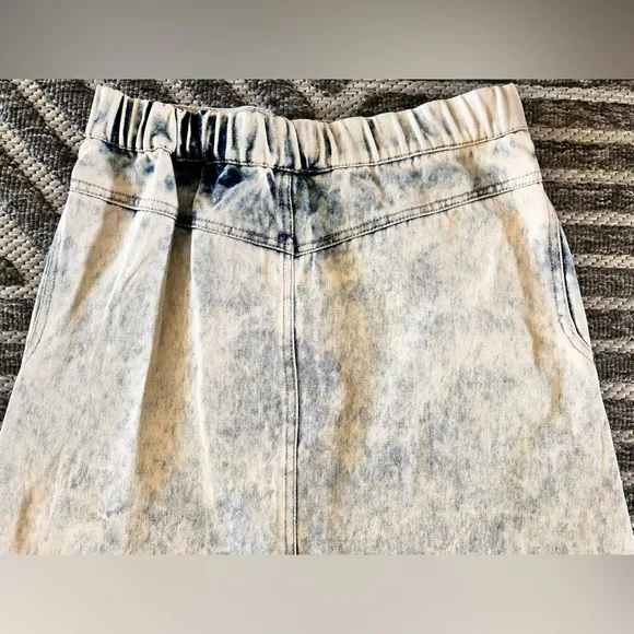 SEA New York Sz 6 Birdie Bleach Denim Maxi Skirt Raw Hem Orig$485 Excellent Cond