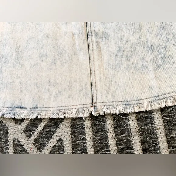SEA New York Sz 6 Birdie Bleach Denim Maxi Skirt Raw Hem Orig$485 Excellent Cond