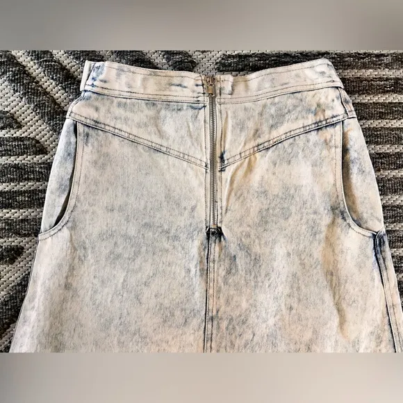 SEA New York Sz 6 Birdie Bleach Denim Maxi Skirt Raw Hem Orig$485 Excellent Cond