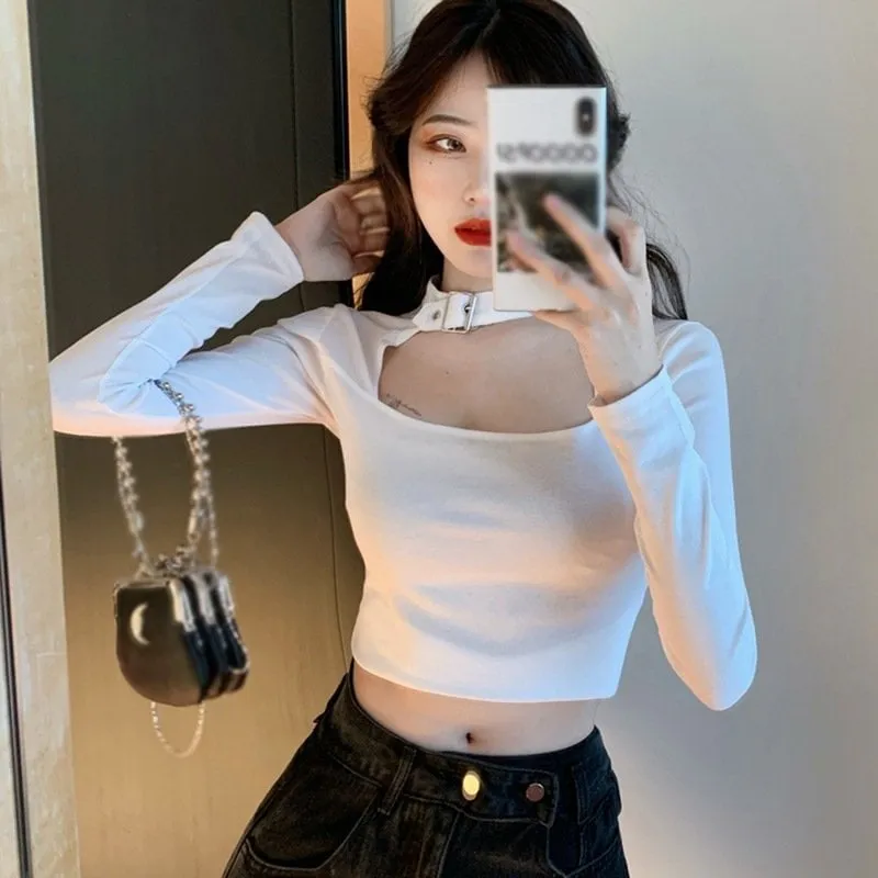 Sexy Short Cropped Tight-Fitting Tshirt