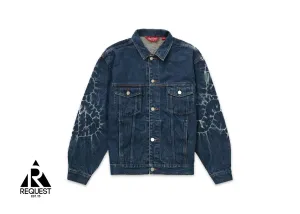 Shibori Denim Trucker Jacket "Rigid Indigo"
