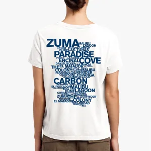 Short Sleeve Malibu Beaches Graphic - White