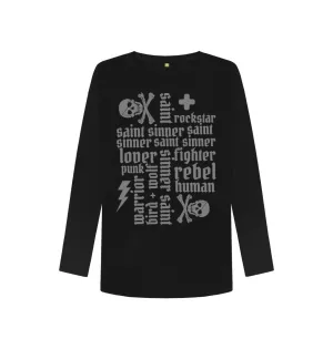 Sinner Saint   More Long Sleeve Tee (Grey Lettering)
