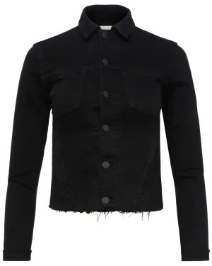 Slim Raw Janelle Jacket in Saturated Black