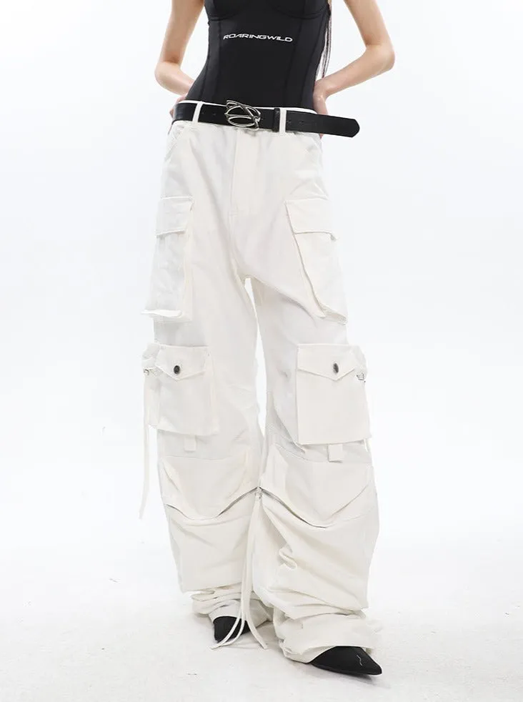 Slouchy White Cargo Pants