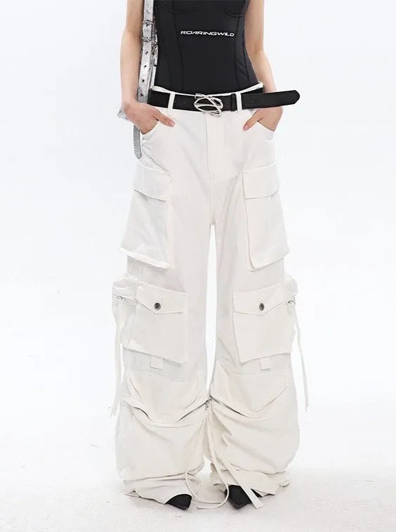 Slouchy White Cargo Pants