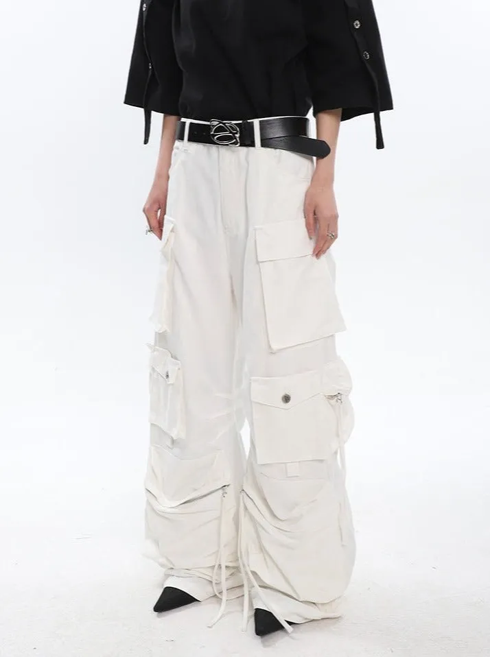 Slouchy White Cargo Pants