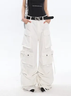 Slouchy White Cargo Pants