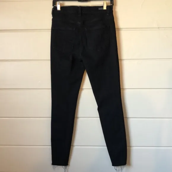 Sneak Peek Skinny High Rise Leg Front Slit Fringe Raw Hem Ankle Jeans Size 5