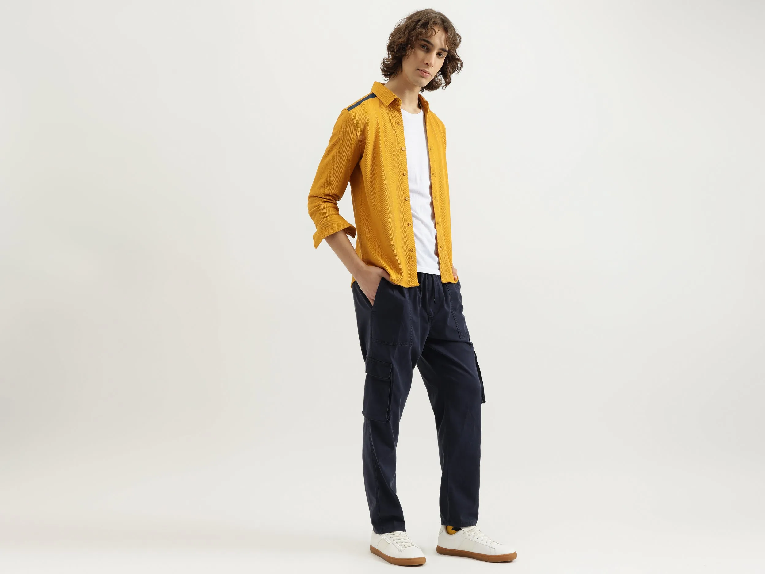 Solid Cargo Fit Cargo Pants
