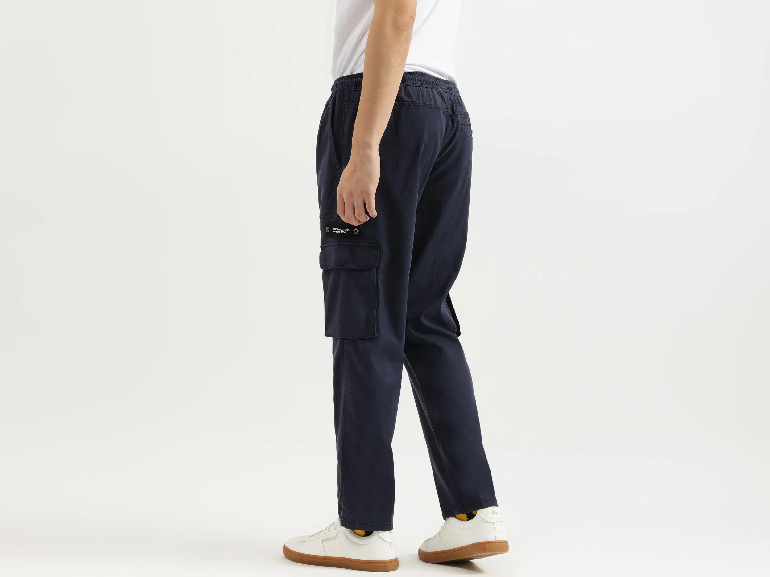 Solid Cargo Fit Cargo Pants