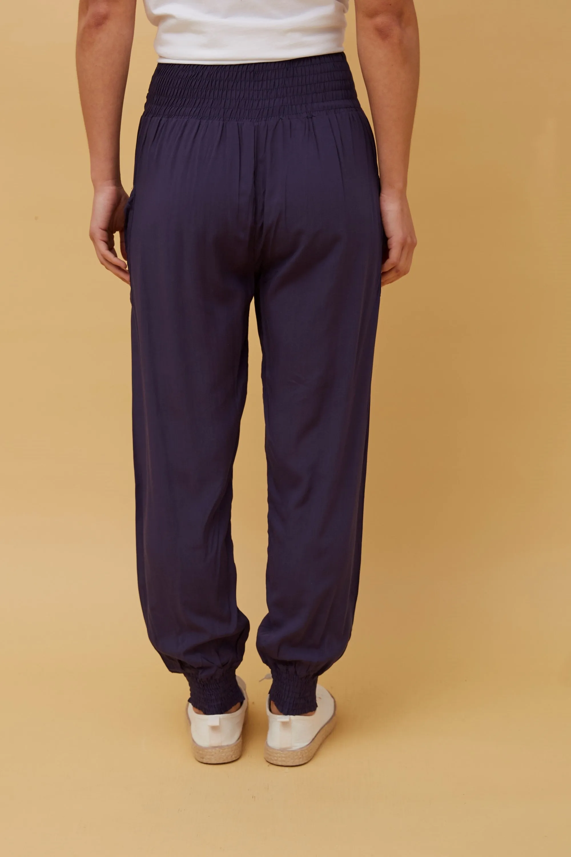 Solid Harem Pants | Navy
