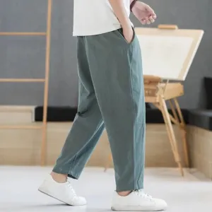 Sommer Herren Baumwolle und Leinen Hose