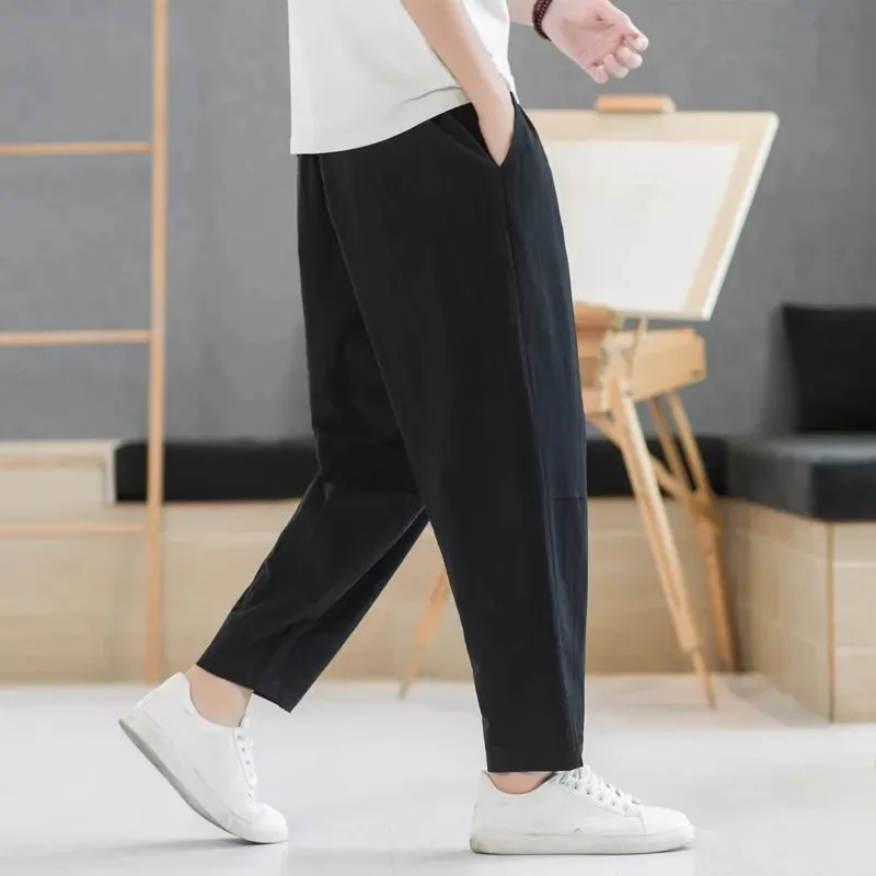 Sommer Herren Baumwolle und Leinen Hose