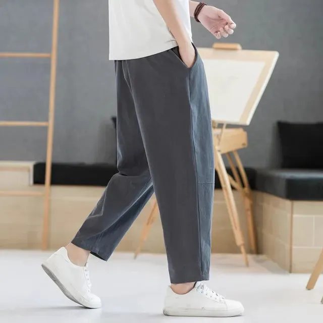 Sommer Herren Baumwolle und Leinen Hose