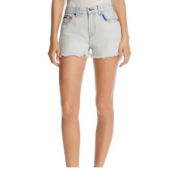 Splendid x Margherita Embroidered Denim Shorts Size 25