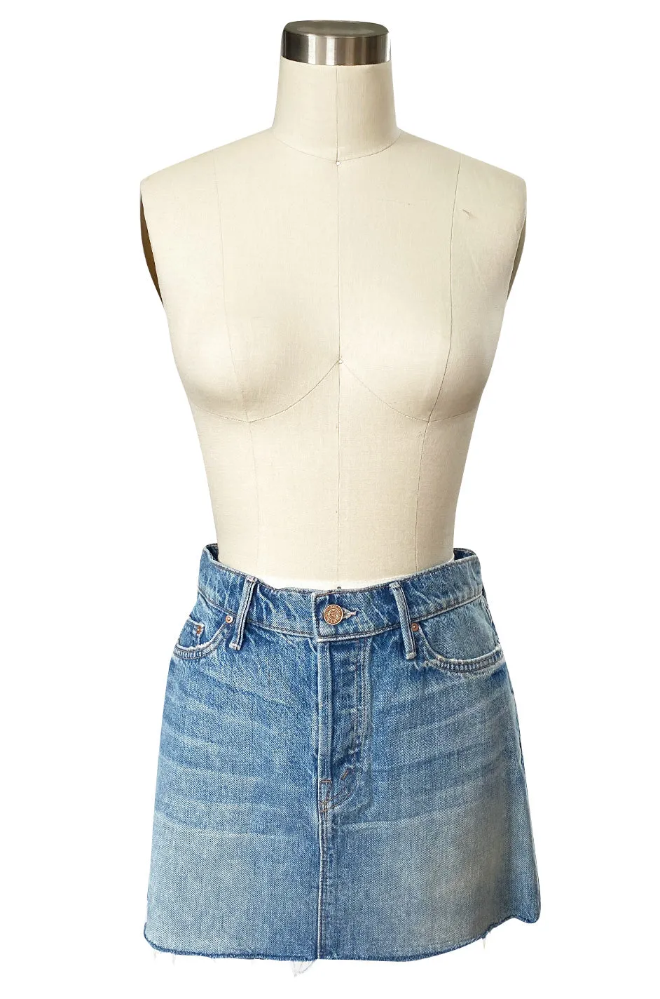Spring 2015 Mother Denim Distressed Edge Micro Mini Skirt