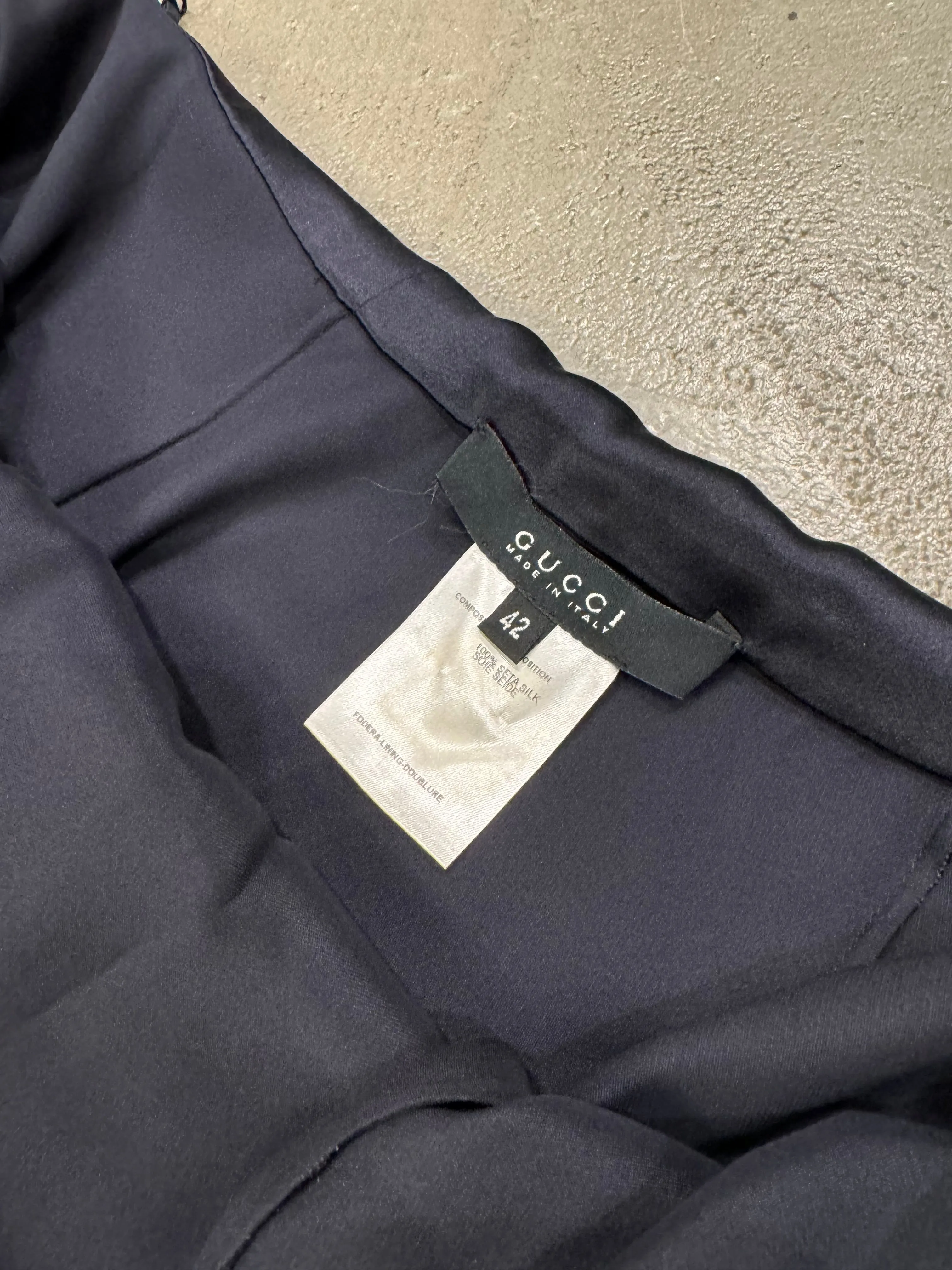 S/S2002 Gucci by Tom Ford black silk harem pants