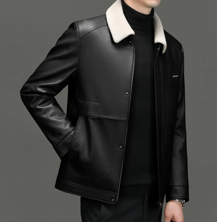 Stain-resistant 3 In 1 Thickened PU Jacket for Men